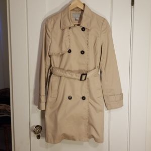 H&M light spring ruffled trenchcoat Sz 8
